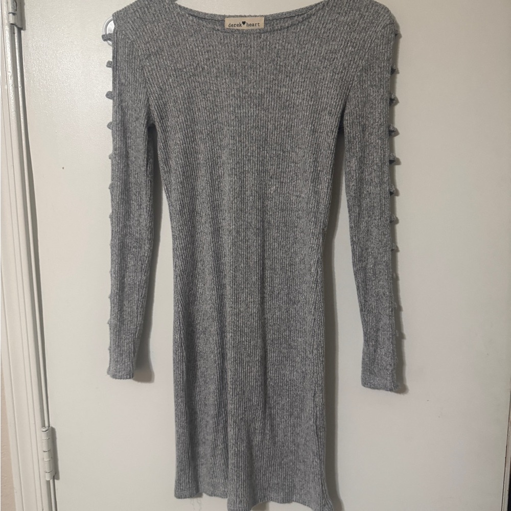 Derek Heart Heather Gray Long Sleeve Mini Dress